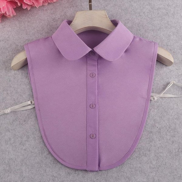 Linbaiway Cuello Falso Desmontable Para Hombre Y Mujer Verde Rojo Morado Rosa Cuello Camisa Femenino Solapa Blusa Top DecoracióN-image