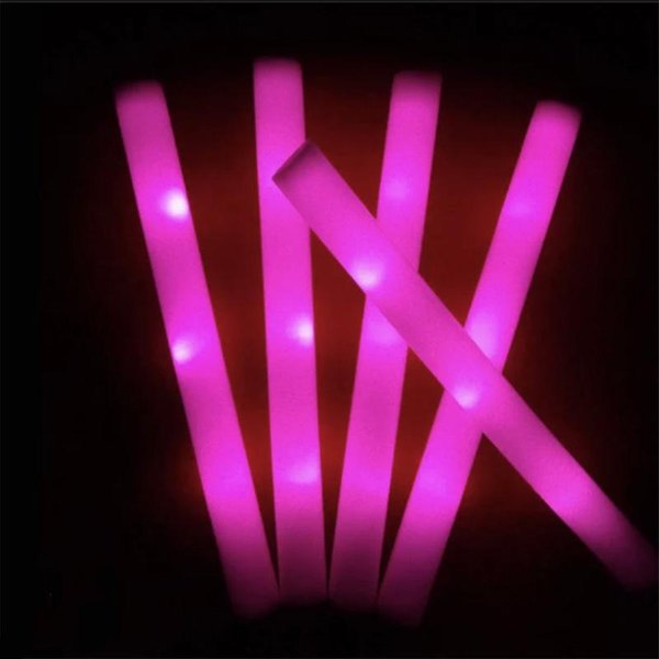 20/30/40 Szt. LED RGB śWiecąCe Masowo ArtykułY Imprezowe Kolorowe PałEczki śWiecąCe Piankowa PałEczka Rura Do Kibicowania Ciemne śWiatłO Urodziny Wesele 20Pcs&Customized-image