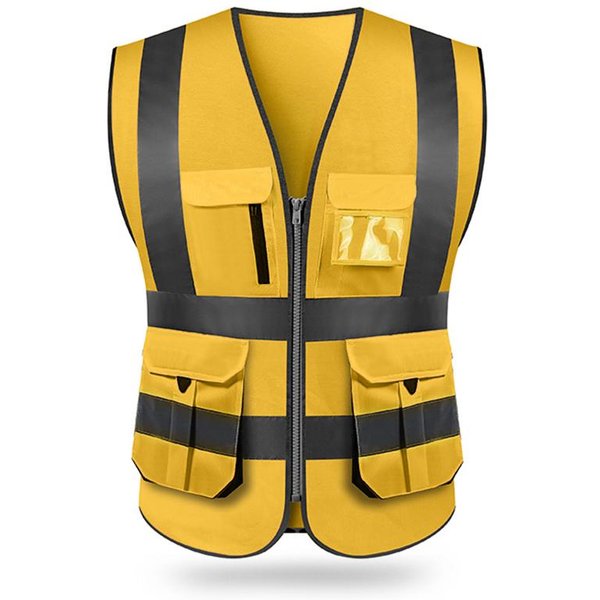 Sfvest Chaleco Reflectante De Seguridad De Alta Visibilidad Chaleco Reflectante Multi Bolsillos Ropa De Trabajo Seguridad XXL-image