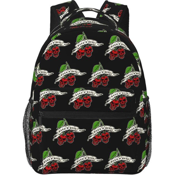 GóTico Rockabilly Rock And Roll Calavera Dados Rockeros Mochila Estudiante Bolso Escolar Mochila De DíA Para Hombres Mujeres Mochila Para Libros Bolsos De Hombro One Size-image