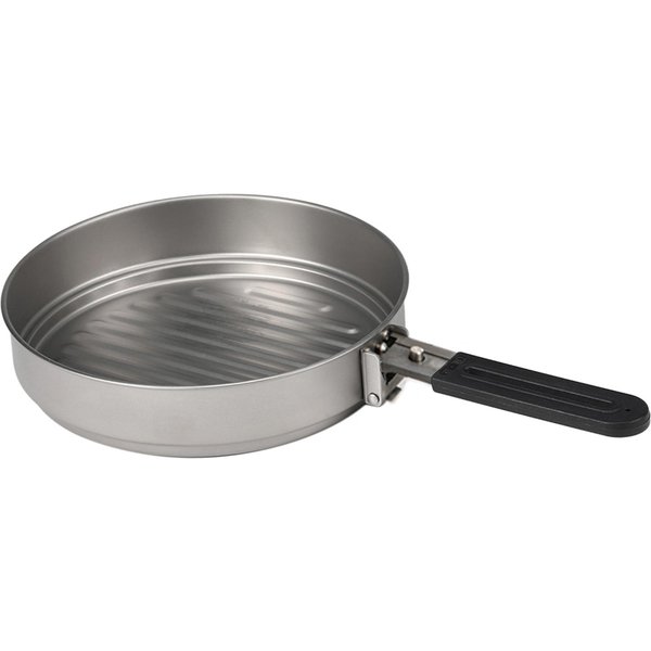 1100Ml Tytanowa Patelnia Grillowa Ultralekka Patelnia Do SmażEnia Z SkłAdanym Uchwytem Do Gotowania Na ZewnąTrz Kemping WęDróWki Plecakowanie-image