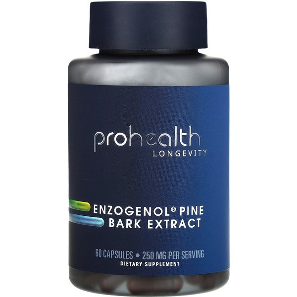 ProHealth Longevity, Extracto De Corteza De Pino Enzogenol, 250 Mg, 60 CáPsulas (125 Mg Por CáPsula)-image