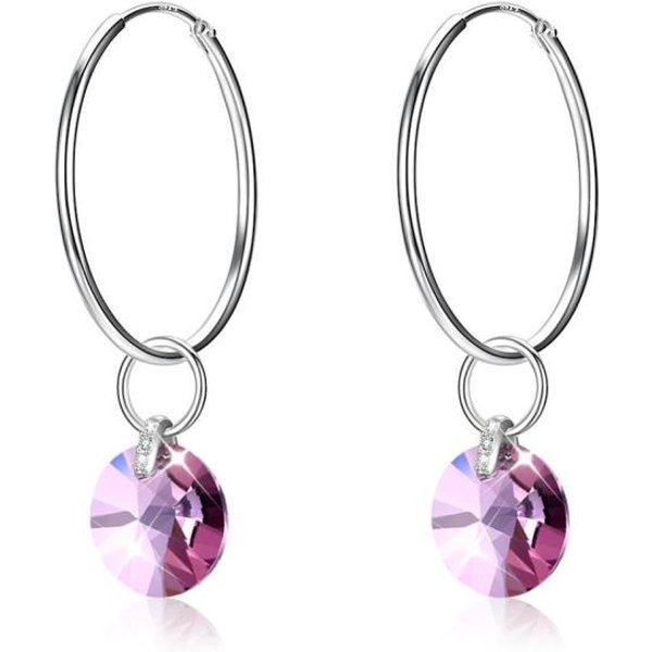 Nuevos Pendientes De Plata De Ley 925 Para Mujer, JoyeríA Fina, EnvíO Directo, Pendientes Llamativos De Cristal Redondo-image