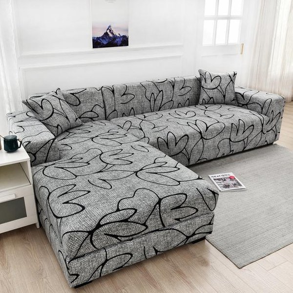 Funda Floral Para Sofá Fundas Para Sofá En Forma De L Para Sala De Estar Protector De Sofá Antipolvo Fundas EláSticas Para Sofá Esquinero 3-Seat 190-230Cm 1PC-image