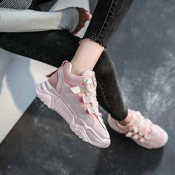 Zapatillas De Malla Transpirable Finas De Verano Para Mujer Nuevas Zapatillas Ligeras De Suela Gruesa De Red Zapatillas Casuales Zapatillas De Papá 40-image