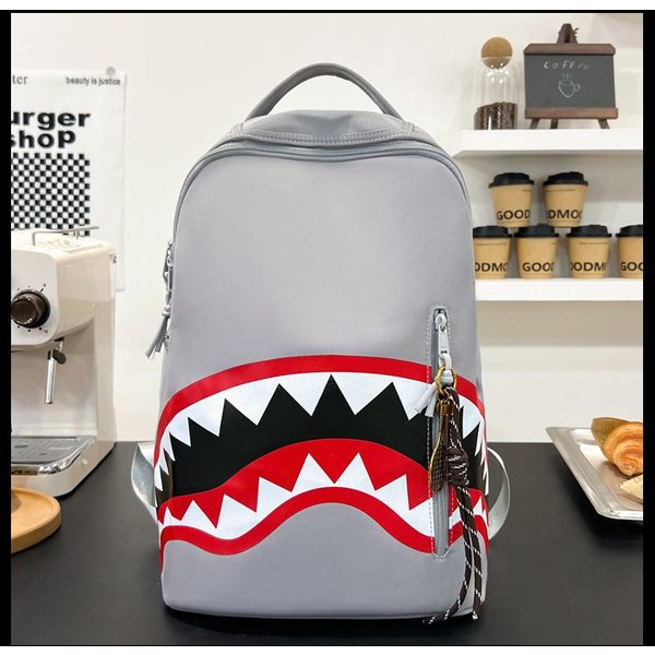 Mochila Chica Estudiante Universitaria TiburóN Mochila VersáTil Nueva Gran Capacidad Linda Mochila Para Estudiante De Secundaria-image