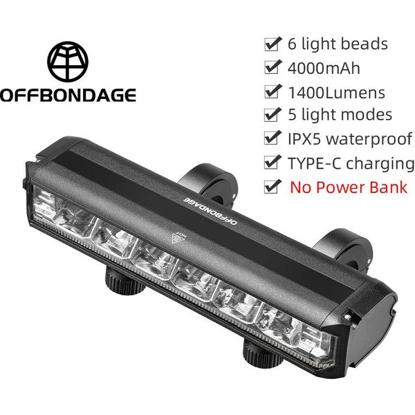 Luz De Bicicleta Delantera 2600 LúMenes Luz De Bicicleta 8000Mah Impermeable Linterna Carga USB LáMpara Accesorios Ciclismo Carretera MTB Gray-image