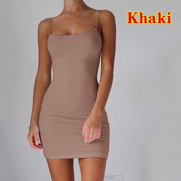 Vestido De Verano Sexy Para Mujer, Con Tiras, Sin Mangas, Bodycon, Corto, Mini Vestido De Fiesta Para Club M Blue-image