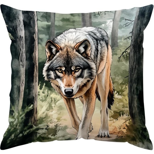 Funda De CojíN Serie Jungla PoliéSter Estampado 45X45Cm Funda De CojíN Decorativo Para Sofá Funda De CojíN DecoracióN Del Hogar 45X45Cm-image