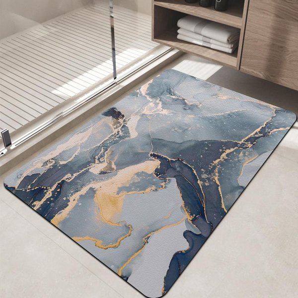 Super ChłOnna Mata PodłOgowa Do łAzienki, Podstawowa Mata AntypośLizgowa Pod Drzwi łAzienkowe, Mata ChłOnna Z Ziemi Okrzemkowej Odporna Na Zabrudzenia, DużY Rozmiar 40X60Cm15.7X23.6In-image
