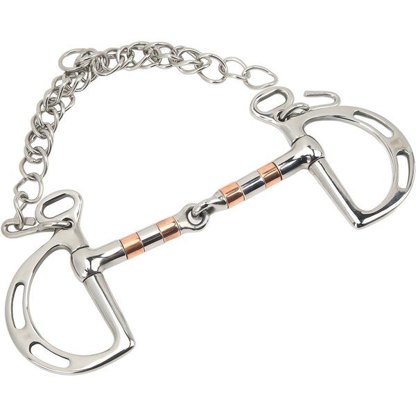Bocado De Caballo Acero Inoxidable Cobre Anilla D Bocado De Filete Con Cadena Para Boca De Caballo De 125 Mm-image