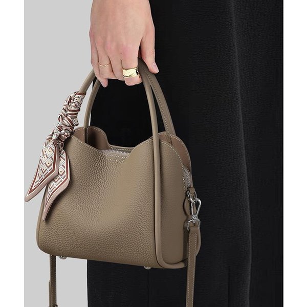 Bolso De Cubo Para Mujer, Nuevo Bolso De OtoñO E Invierno De Piel AutéNtica, Bolso Bandolera De Mano De Gran Capacidad, Bolso Cesta De Verduras-image