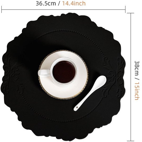 Mantel Individual De Cuero Para Mesa De Comedor, Posavasos, Mantel Individual, Plato, Taza, Vajilla, Accesorios De Cocina NóRdicos Modernos Black-image