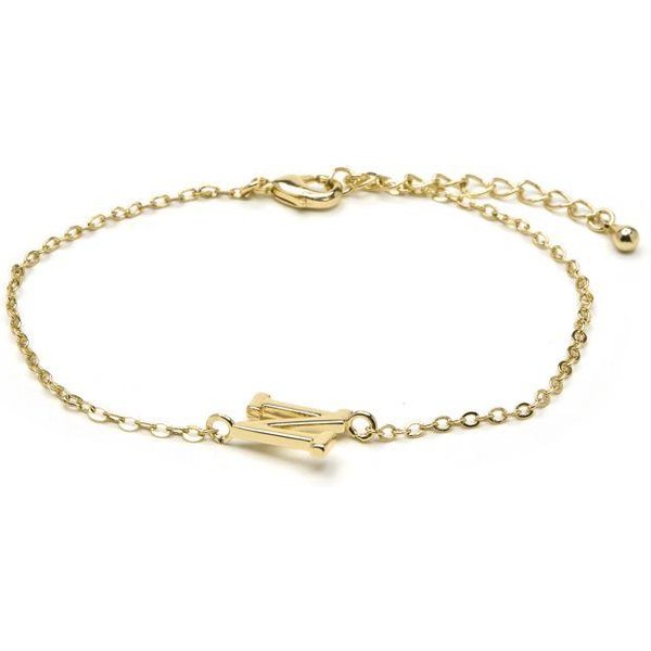 Pulsera Luxenter Acabado Oro Amarillo De 18 Quilates - Alfabeto Beige-image