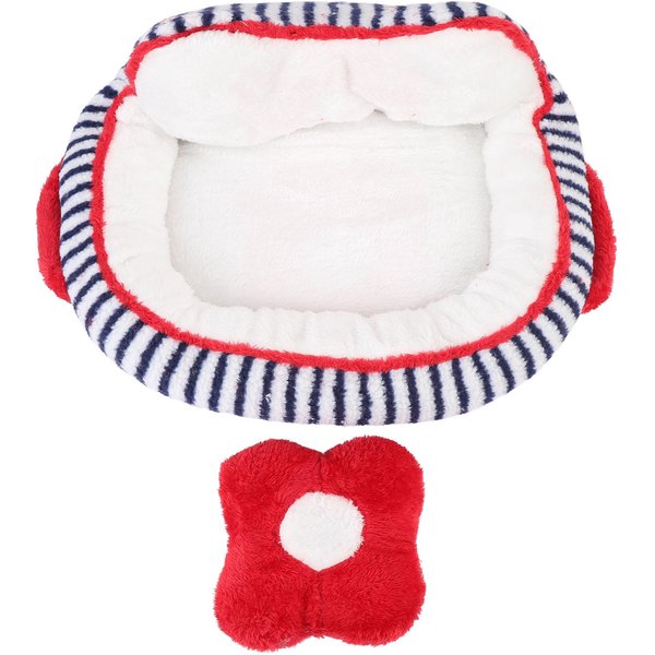 Cama Para Gato De Interior CáLida Suave Comodidad Mejorada Aspecto Lindo Lavable Felpa Cama Para Perro Gato Para OtoñO Invierno S S(For 2-4Kg) White-image