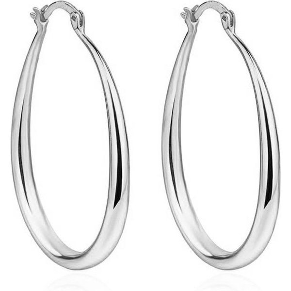 Pendientes De Aro Lisos Dorados Brillantes Para Mujer, Pendientes De Aro De Moda Para Mujer, JoyeríA De Compromiso Boda, Regalo White-image