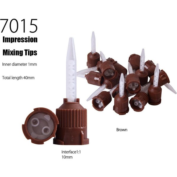 50 Sztuk Jednorazowe KońCóWki Do Mieszania WyciskóW Dentystycznych Rurka MieszająCa Folia Z Gumy Silikonowej Produkt Dentystyczny 7015 Black-image