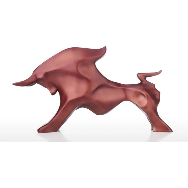 Estatua De Toro Abstracta Figurilla Animal DecoracióN ArtesaníA De Resina Moda Escritorio Wine Red-image
