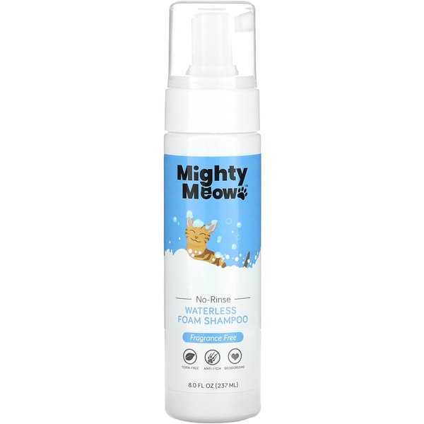 Mighty Mutt, Mighty Meow, Champú En Espuma Sin Agua, Para Gatos, Sin Aroma, 8 Fl Oz (237Ml)-image