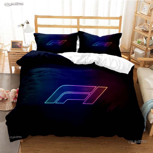 Funda NóRdica Suave Formula 1 EdredóN Entusiasta De Las Carreras Juegos De Cama Suave CóModa Funda De EdredóN MáS Fundas De Almohada Decenas Individual/Doble/Queen/King 100*200Cm Single-image