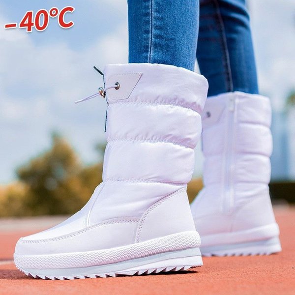 Botas De AlgodóN Grandes Medias Nuevas Para Mujer Engrosadas CáLidas Casuales Zapatos De AlgodóN Grandes Botas De Nieve De Invierno Antideslizantes E Impermeables 37 Blue-image