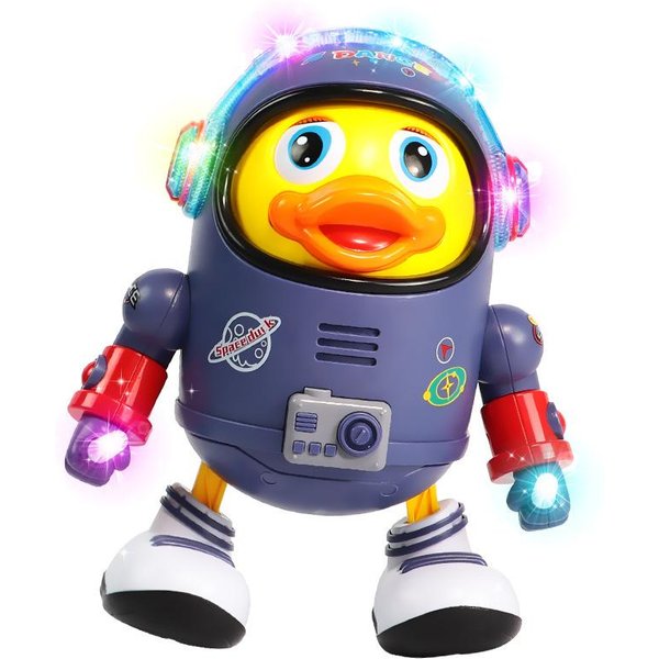 Pato Espacial EléCtrico Montessori Para Bebé Juguete Musical MóVil Caminando Bailando Juguetes Interactivos Mascotas ElectróNicas MuñEca De Pato Para Regalo De NiñO PequeñO-image