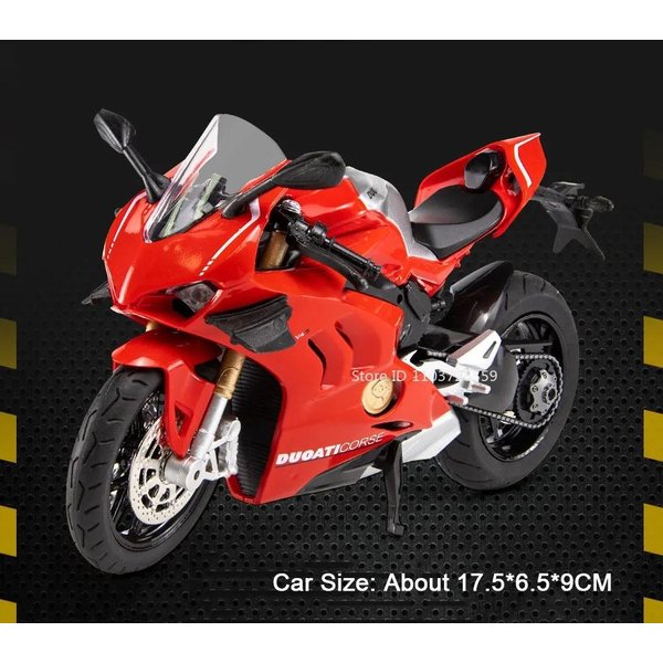 1:Skala 12 Model Motocykla 1199 V4S Zabawki Metal Diecast DźWięK ŚWiatłO Amortyzacja Gumowe Opony Modele Motocykli Dla Dziecka DorosłEgo-image