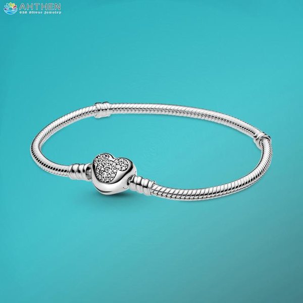 925 Sterling Silver Bransoletki Wishbone Serce Niebieski Disc Fan ZapięCie Serce T-Bar Wąż ŁAńCuch Bransoletki Bransoletki PrzyjaźNi 21Cm Blue-image