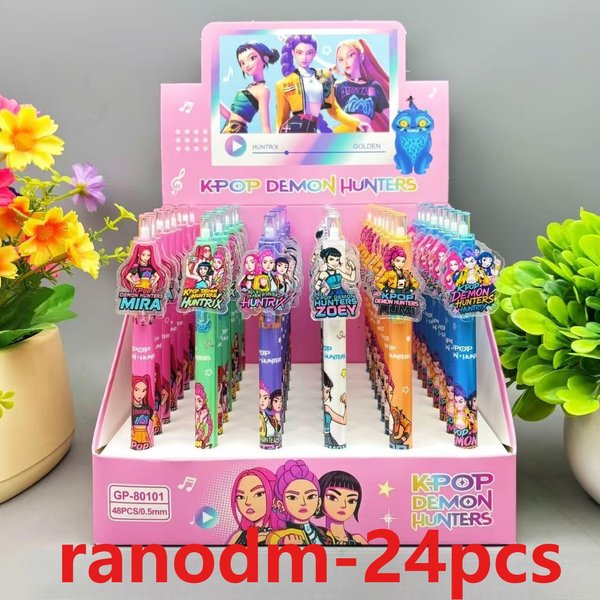 PięKny RóżNe Style K-POP DłUgopis żElowy ŁOwca DemonóW Naciskany 0,5 Mm Czarny Tusz Akrylowa Naszywka Wysokiej WartośCi ArtykułY Papiernicze Dla UcznióW No-Box-image