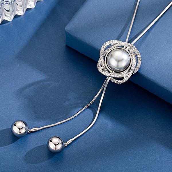 Collares Y Colgantes Largos Para Mujer, Collar Maxi Femenino, Cadena GeoméTrica, Collar De Moda, Collar Llamativo, Accesorios, JoyeríA Blue-image