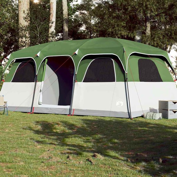 Vidaxl Tienda Familiar, Para 9 Personas, Verde, Impermeable-image