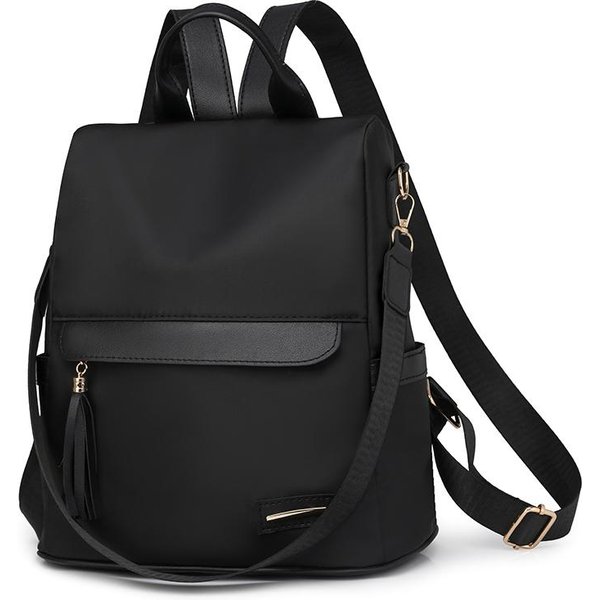 Mochila Impermeable Casual De Nailon Para Mujer Nueva Gran Capacidad Bolsos De Hombro De Viaje Para Mujer Marca Fashi Mochila Antirrobo Femenina Negro-image