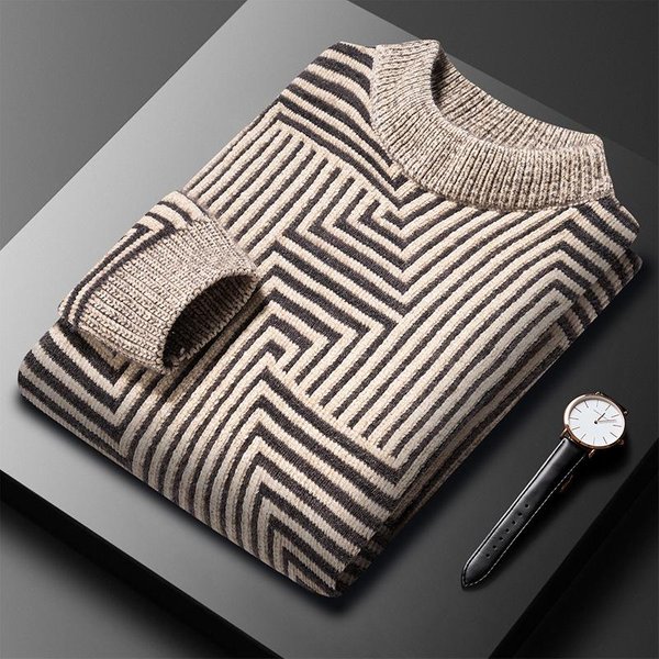 SuéTer De Punto Grueso Engrosado De OtoñO E Invierno Para JóVenes Y Mediana Edad Cuello Alto Medio Mantener Caliente SuéTer EláStico Xxxxl Gray-image