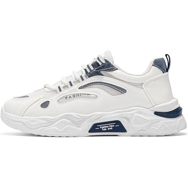 Zapatillas Deportivas Para Hombre Malla De Aire Transpirables Plataforma Zapatos Tenis Nuevos Antideslizantes Zapatillas De Running Deportivas Casuales Zapatos De Papá Para Hombre Zapatos De Moda 44 White-image