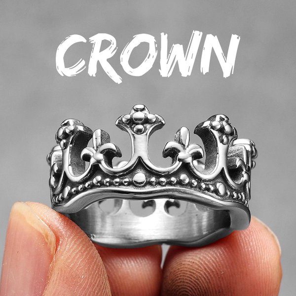 Anillos De Corona EstéTica Para Hombre, De Acero Inoxidable, Estilo Punk Rock Vintage, Accesorios De JoyeríA De Moda Para Mujer, Regalo 11-image