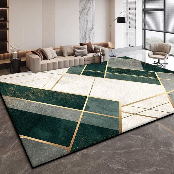 Alfombra Moderna De DiseñO GeoméTrico Para SalóN DecoracióN Simple Dormitorio Antideslizante Alfombras Grandes Mesas De Centro De Oficina Alfombra Suave Lavable 100*200Cm-image