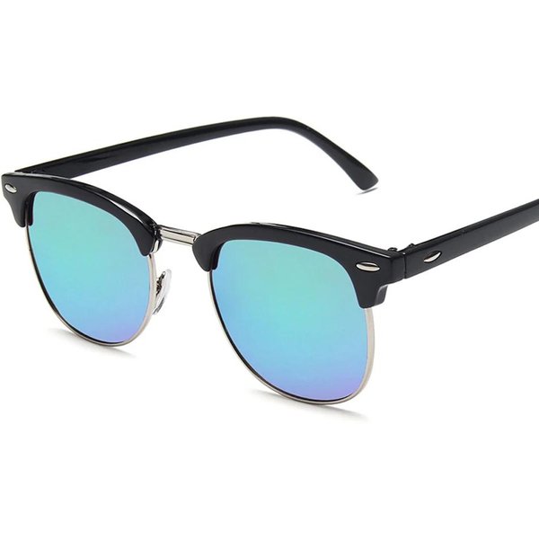 Okulary PrzeciwsłOneczne Z Polaryzacją Dla MężCzyzn I Kobiet, Okulary PrzeciwsłOneczne PółRamkowe, Designerskie, Klasyczny Styl, Ochrona UV400 As Picture Blue-image