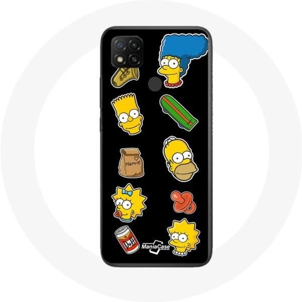 Funda Xiaomi Redmi 9C Los Simpson Pegatinas Fondo Negro-image