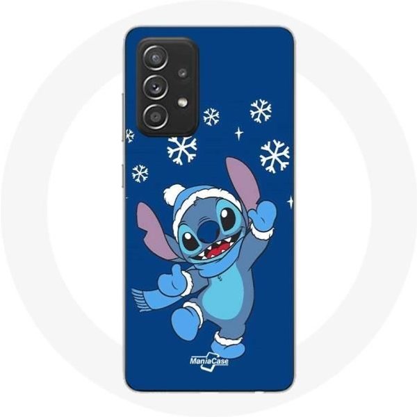 Funda Para Samsung Galaxy A52 Stitch Nieve Navidad Azul-image