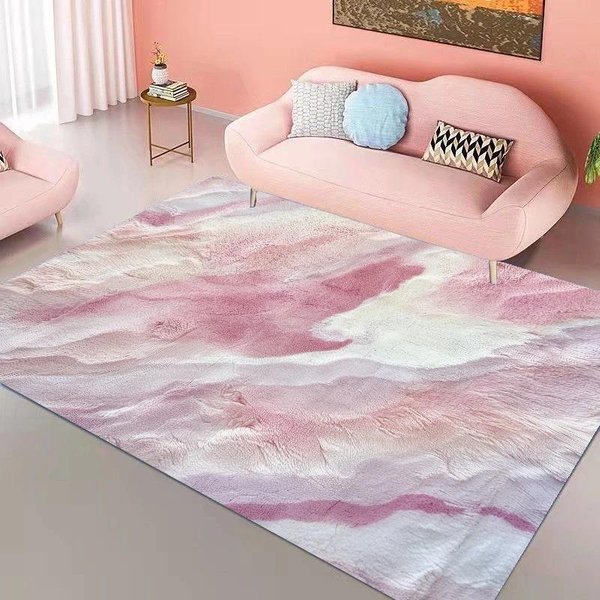 Dywan Do Salonu Ins Pink Rainbow Nowoczesny Uroczy Dywan Do Dekoracji Pokoju Dziewczynki MięKki Dywan Do Sypialni Mata Do Dekoracji Malarskiej Dla Dzieci 120*160Cm-image