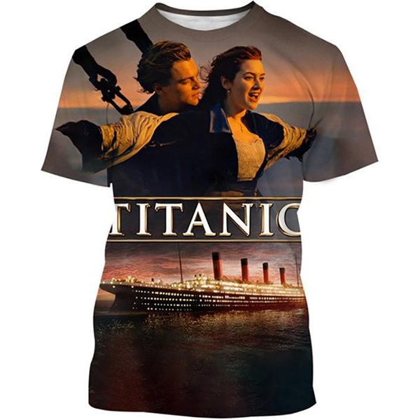 Titanic Film Drukowane 3D Koszulki MęSkie Damskie Codzienne Moda Streetwear Oversize KróTki RęKaw Koszulka MęSkie T-Shirty Topy Odzież MęSka XXS-image
