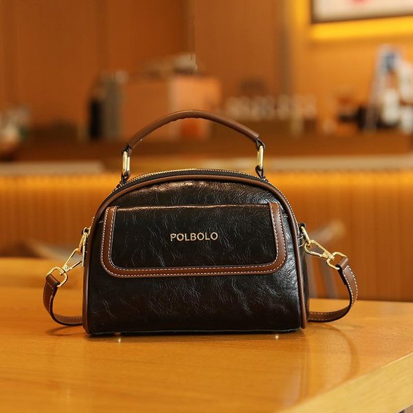 Bolso De Mano Retro Coreano Nuevo De Nicho De Gama Alta De Moda Y VersáTil Para Mujer Bolso Cruzado De Hombro ÚNico Informal Tipo SillíN Black-image