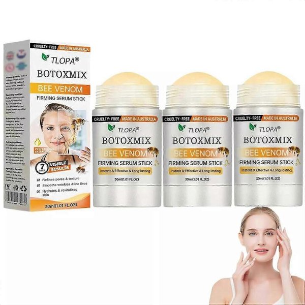 3X BastóN De SéRum Reafirmante Con Veneno De Abeja SéRum Facial Antienvejecimiento SéRum Lifting Y Tensado Crema Reafirmante Para La Piel Reduce Arrugas Y LíNeas Finas-image