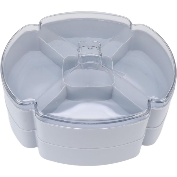 Bandeja De Servicio Dividida De PláStico Doble Capa Plato De Servicio Dividido Plato Para Frutos Secos Dulces Snacks Fruta Desecada L(For 6.5-9Kg)-image