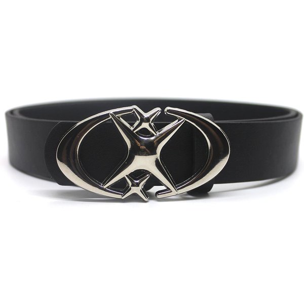 CinturóN Vintage Punk Con Hebilla De Cruz Y Estrella Para Hombre Y Mujer, DiseñO MetáLico GóTico Y2K, CinturóN De Cuero Pu, Cinturilla, CinturóN Decorativo Para Jeans Y Pantalones Negro-image