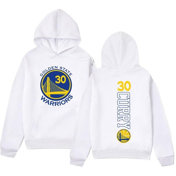 OtoñO Invierno Golden State Warriors Stephen Curry #30 Sudaderas Con Capucha Estampadas Casual CáLido Deportes Manga Larga Unisex Para Hombre Y Mujer M Blanco-image
