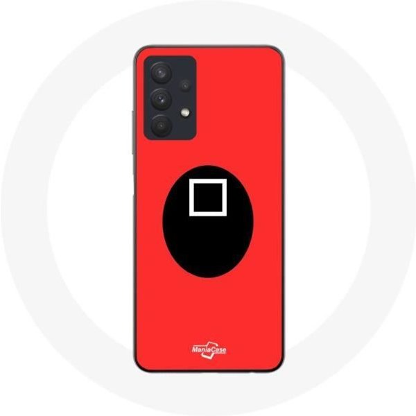 Funda - El Juego Del Calamar - Samsung Galaxy A32 5G - Flexible - Roja - MáScara Cuadrada Rojo-image