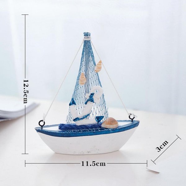 DecoracióN De Barco De Vela Azul De Madera Estilo MediterráNeo ArtesaníA Marina De Madera Para Decorar Adornos Decoraciones Para Fiestas En Casa Gray-image