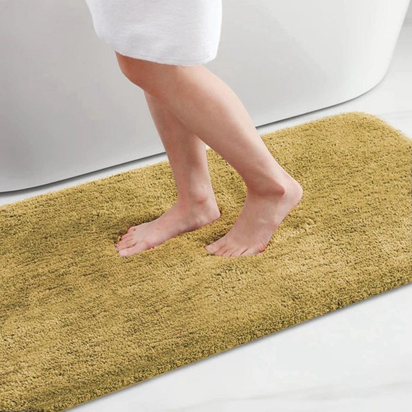 Mata ŁAzienkowa Super ChłOnna Mata PodłOgowa Do ŁAzienki AntypośLizgowa Mata KąPielowa Mata Do Wanny MięKka Mata PodłOgowa Dekoracja Domu 50Cm X 120Cm BrąZowy-image