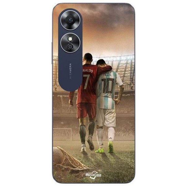 Coque Oppo A17 Cristiano Ronaldo Messi Goat Maniacase Negro-image